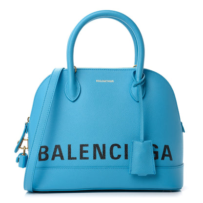 Balenciaga Signature Grained Calfskin Logo S Ville Top Handle Bag Bleu Turquoise 1 of 10