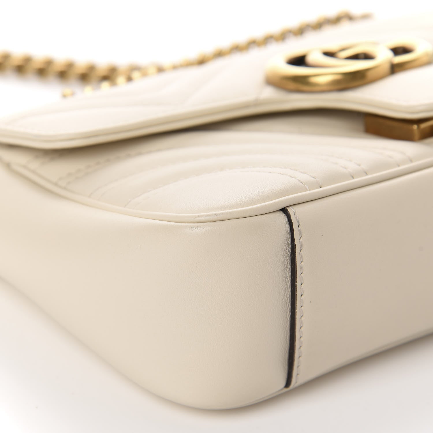 Gucci Calfskin Matelasse Mini GG Marmont Shoulder Bag White 6 of 13