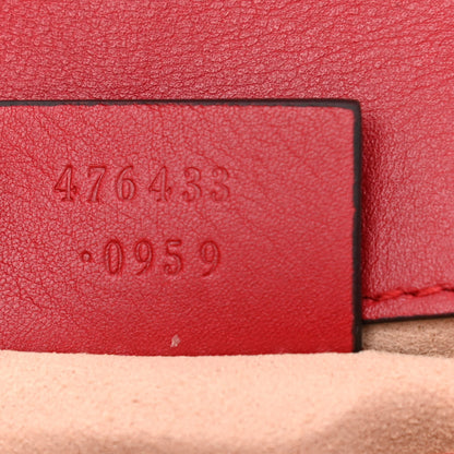 Gucci Calfskin Matelasse Super Mini GG Marmont Shoulder Bag Hibiscus Red 7 of 12