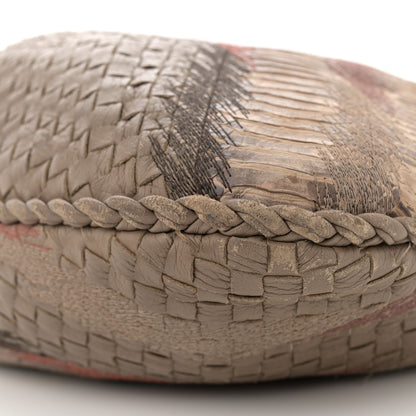 Bottega Veneta Nappa Snakeskin Embroidered Intrecciato Large Veneta Hobo Beige Multicolor 9 of 12