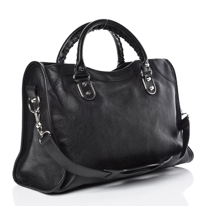 Balenciaga Chevre Silver Metallic Edge Hardware City Black 4 of 10
