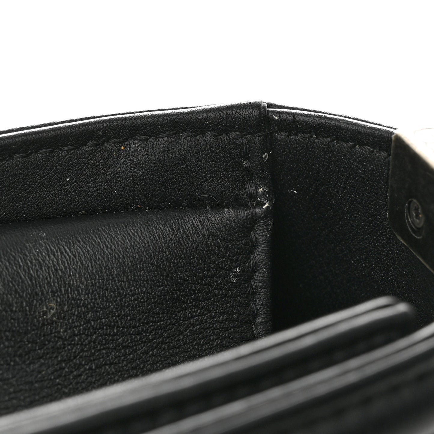 Calfskin Quilted Small Boy Flap Black