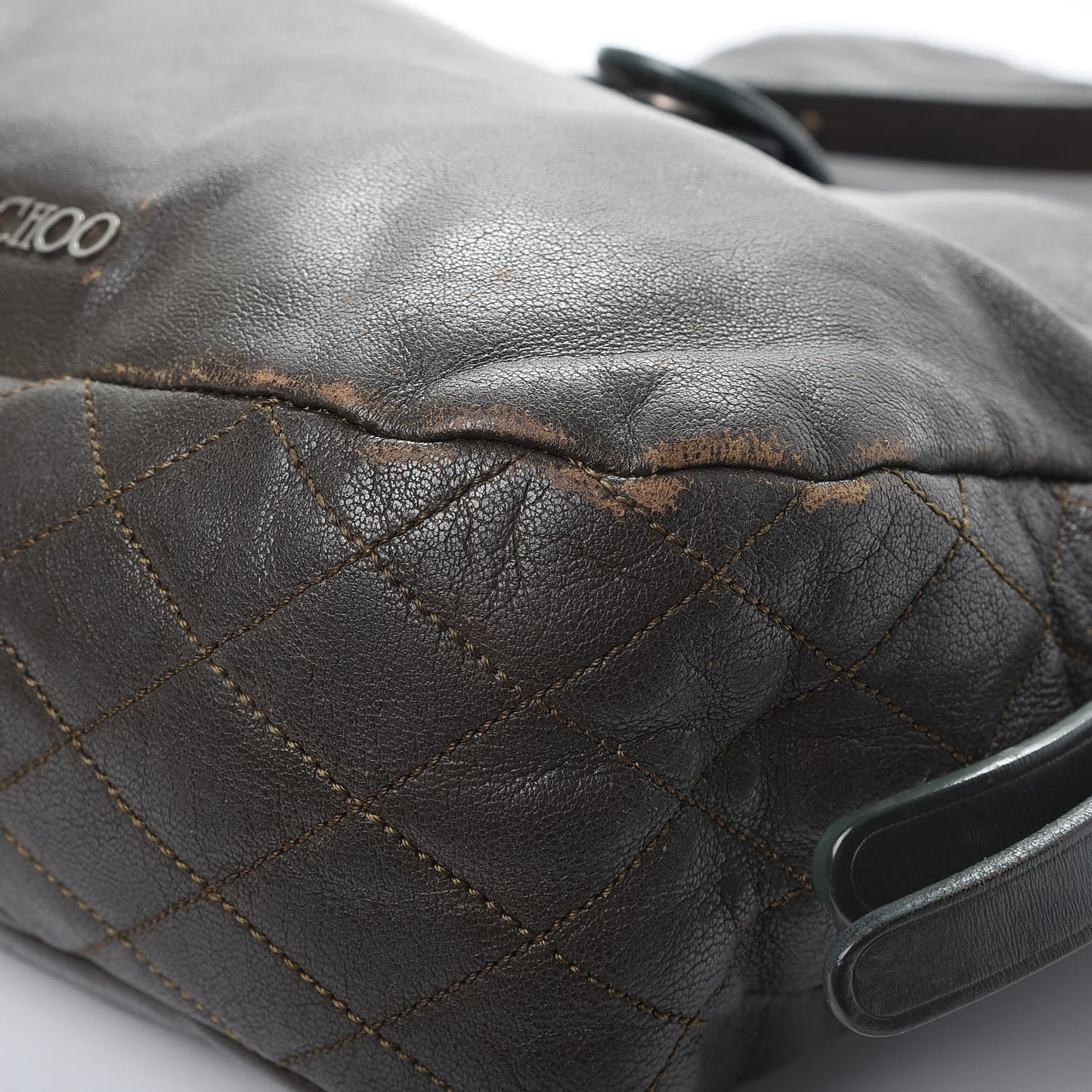 Goatskin Small Becka Biker Crossbody Bag Green