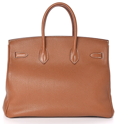 Hermes Taurillon Clemence Birkin 35 Gold 3 of 41