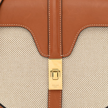 Celine Textile Natural Calfskin Medium Besace 16 Tan 8 of 10
