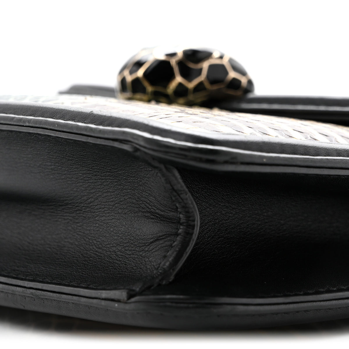 Bulgari Calfskin Snakeskin Serpenti Forever Crossbody Bag Blue Black Multicolor 9 of 12