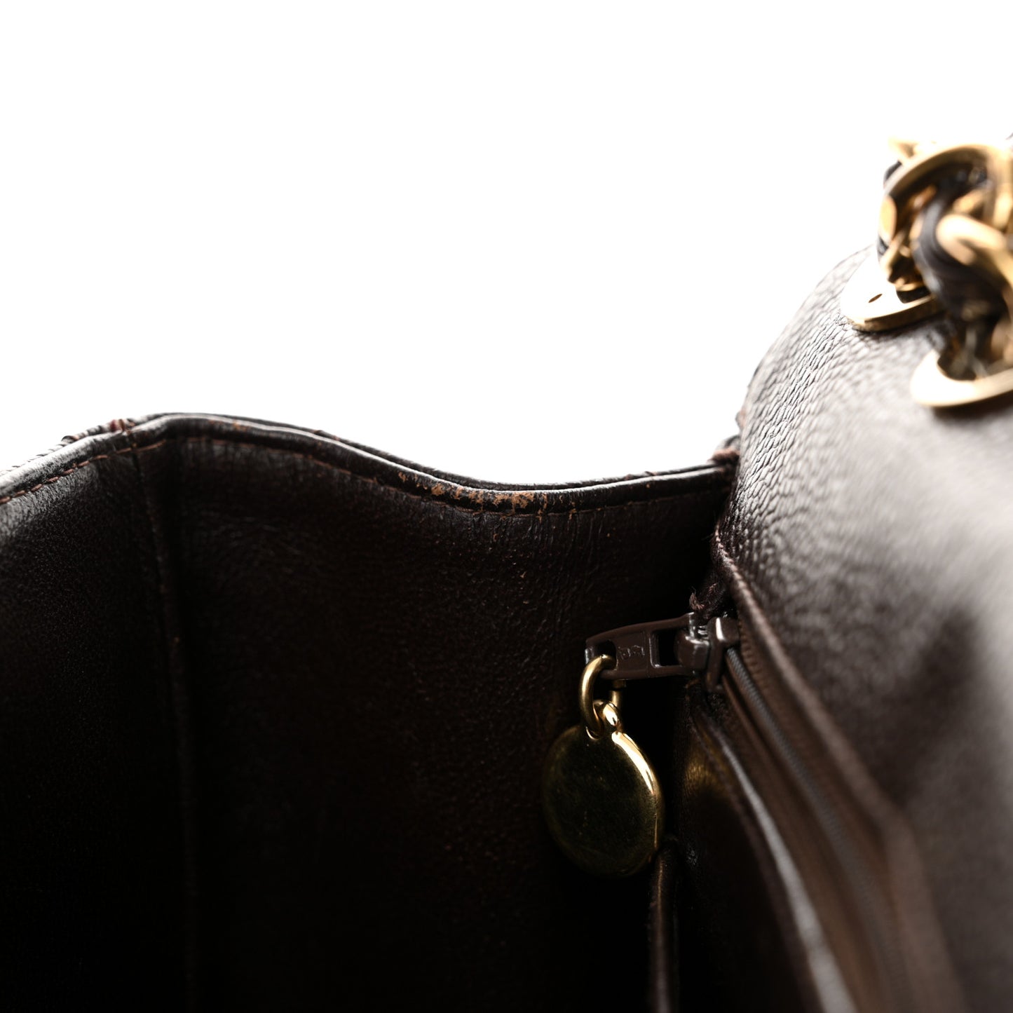 Caviar Quilted Jumbo Single Flap Brown