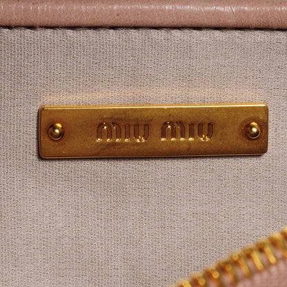 Miu Miu Leather Matelasse Lux Clutch Cipria 7 of 9