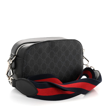 Gucci GG Supreme Monogram Web Shoulder Bag Black Grey 3 of 11