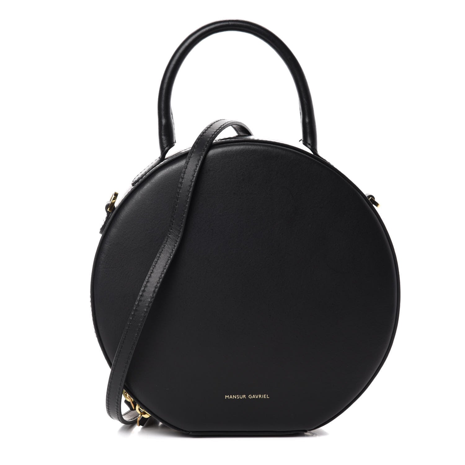 Mansur Gavriel Calfskin Circle Crossbody Bag Black 1 of 12