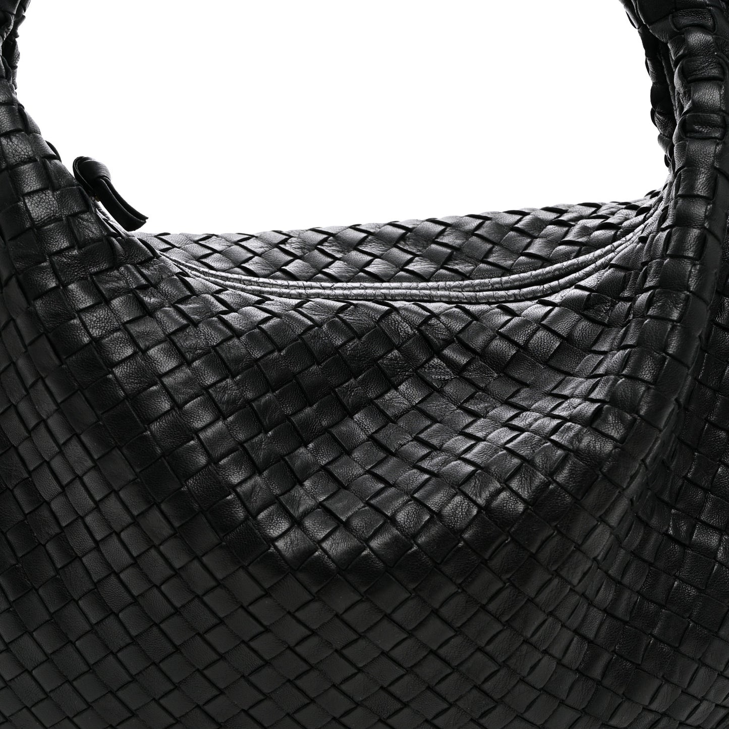 Nappa Intrecciato Large Veneta Hobo Black