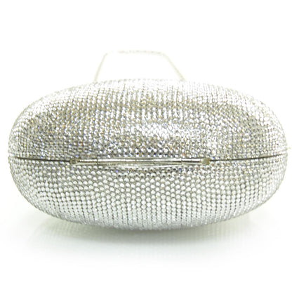 Judith Leiber Swarovski Crystal Chatelaine Minaudiere Evening Bag Silver 4 of 7
