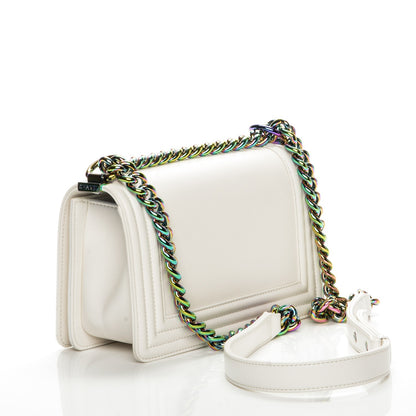 Chanel Lambskin LED Iridescent Metal Small Boy Flap White Multicolor 4 of 12