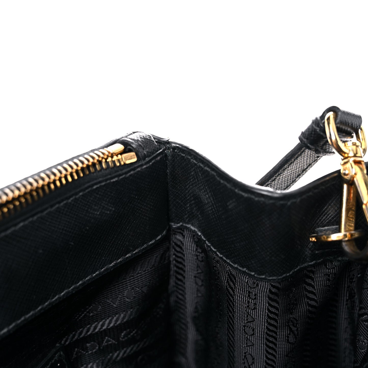 Saffiano Large Galleria Double Zip Tote Black