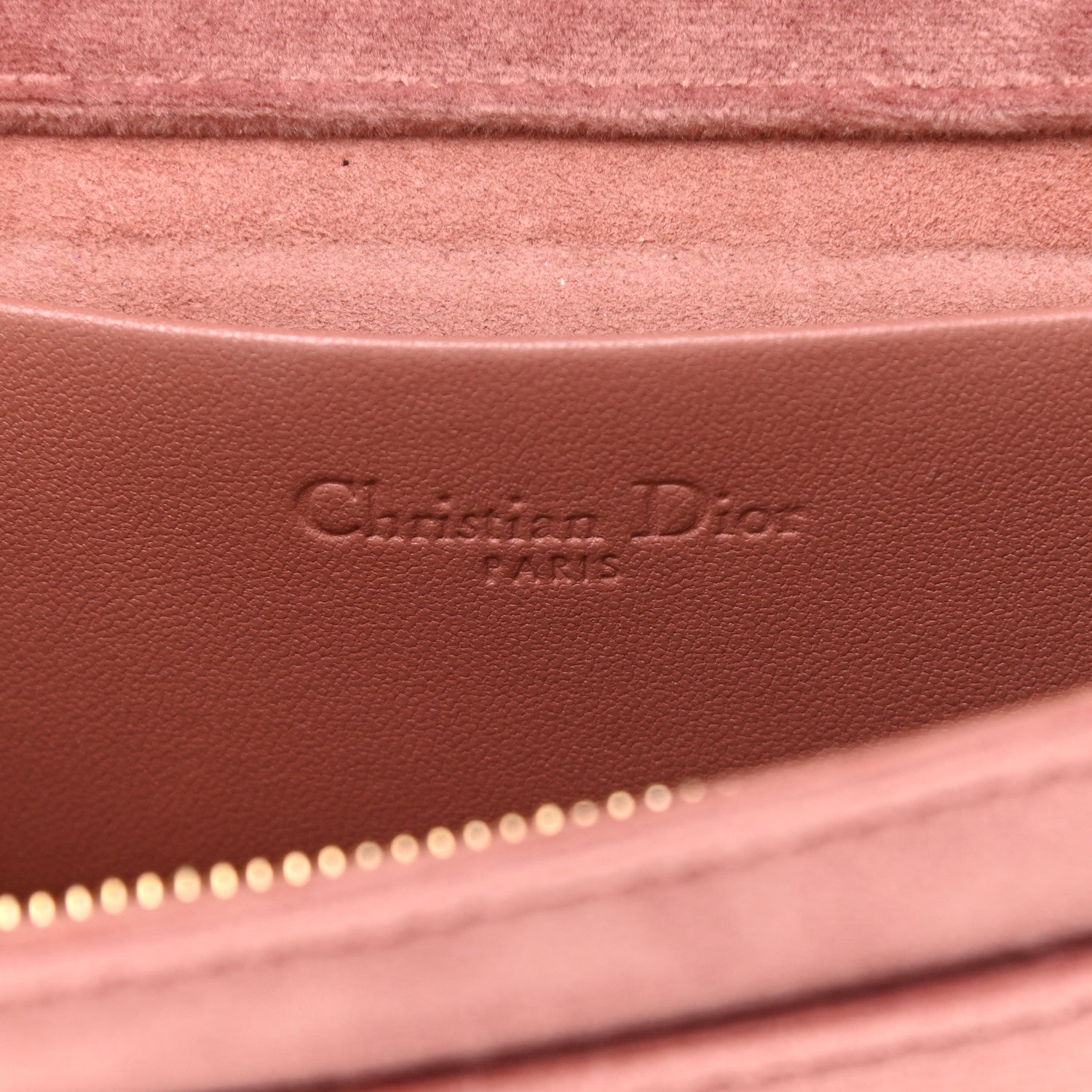 Christian Dior Velvet Diorama Wallet on Chain Pouch Pink 6 of 11