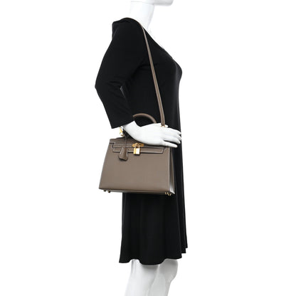 Hermes Epsom Kelly Sellier 25 Etoupe 2 of 11