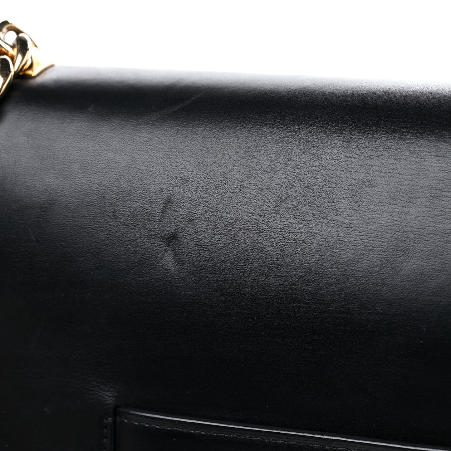 Smooth Calfskin Large Case Chain Flap Black