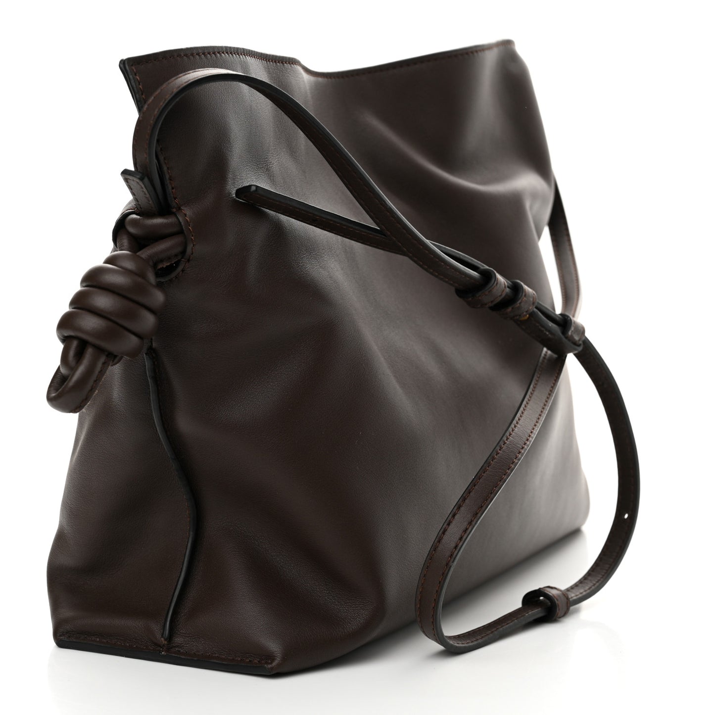 Nappa Medium Flamenco Knot Bag Chocolate