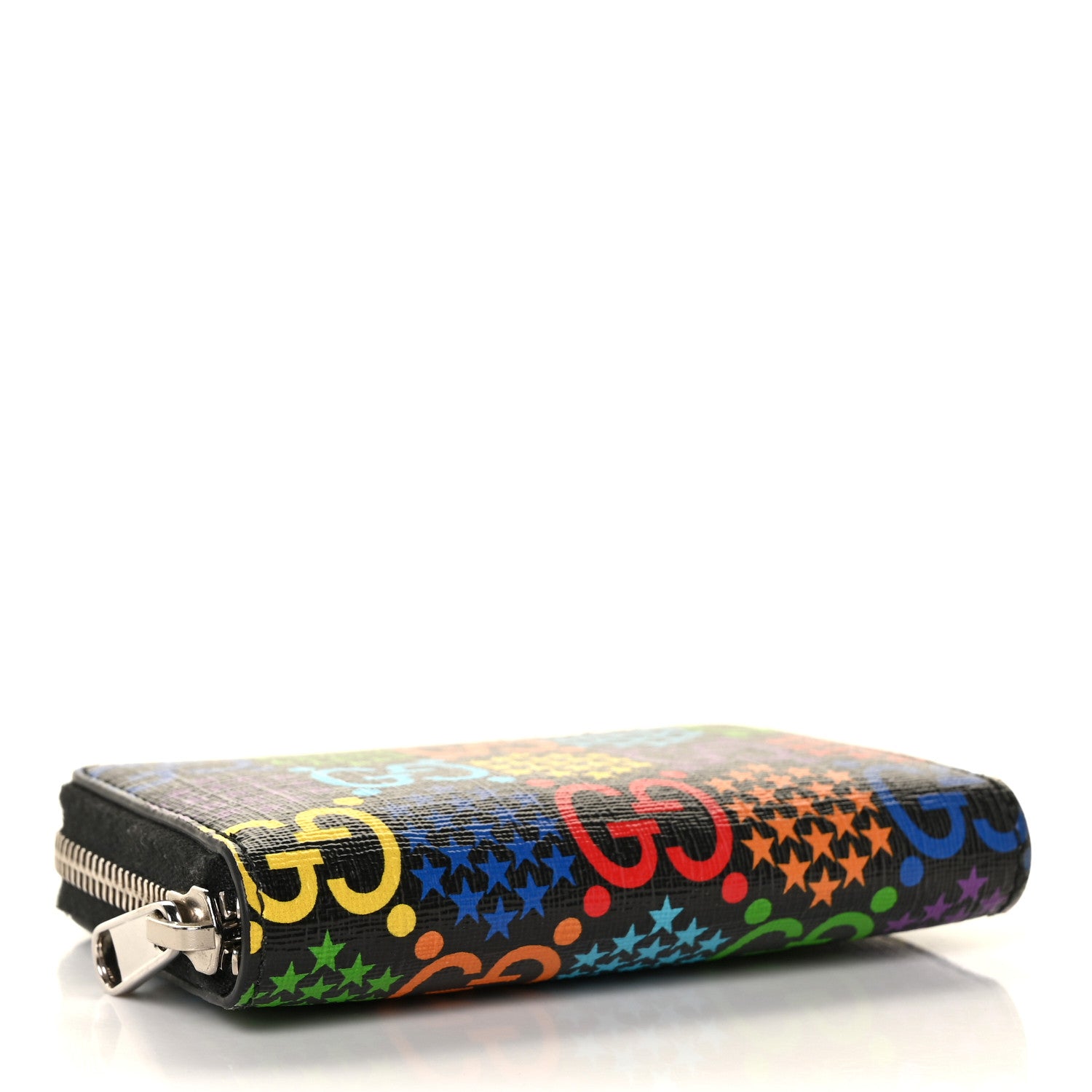 Gucci GG Supreme Monogram Psychedelic Zip Around Card Case Wallet Black 4 of 9