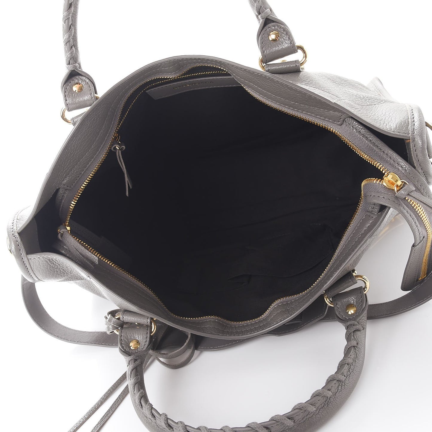 Chevre Gold Metallic Edge Hardware City Gris Acier