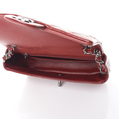 Chanel Patent Calfskin Quilted Mini Rectangular Flap Dark Red 5 of 7