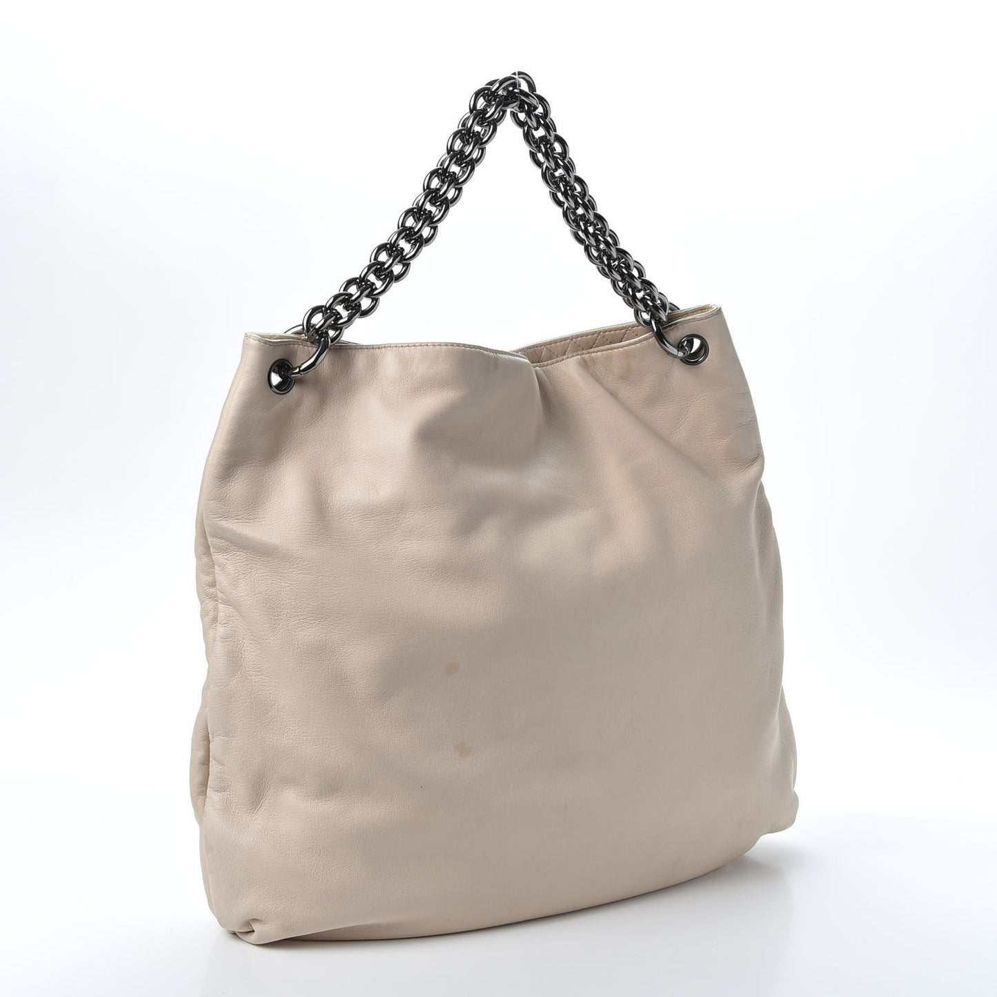 Lambskin Small Soft and Chain Hobo Beige