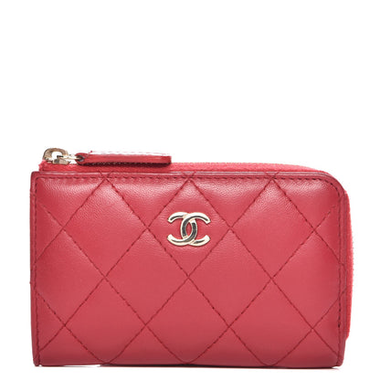 Chanel Lambskin Quilted Key Holder Case Red 1 of 8