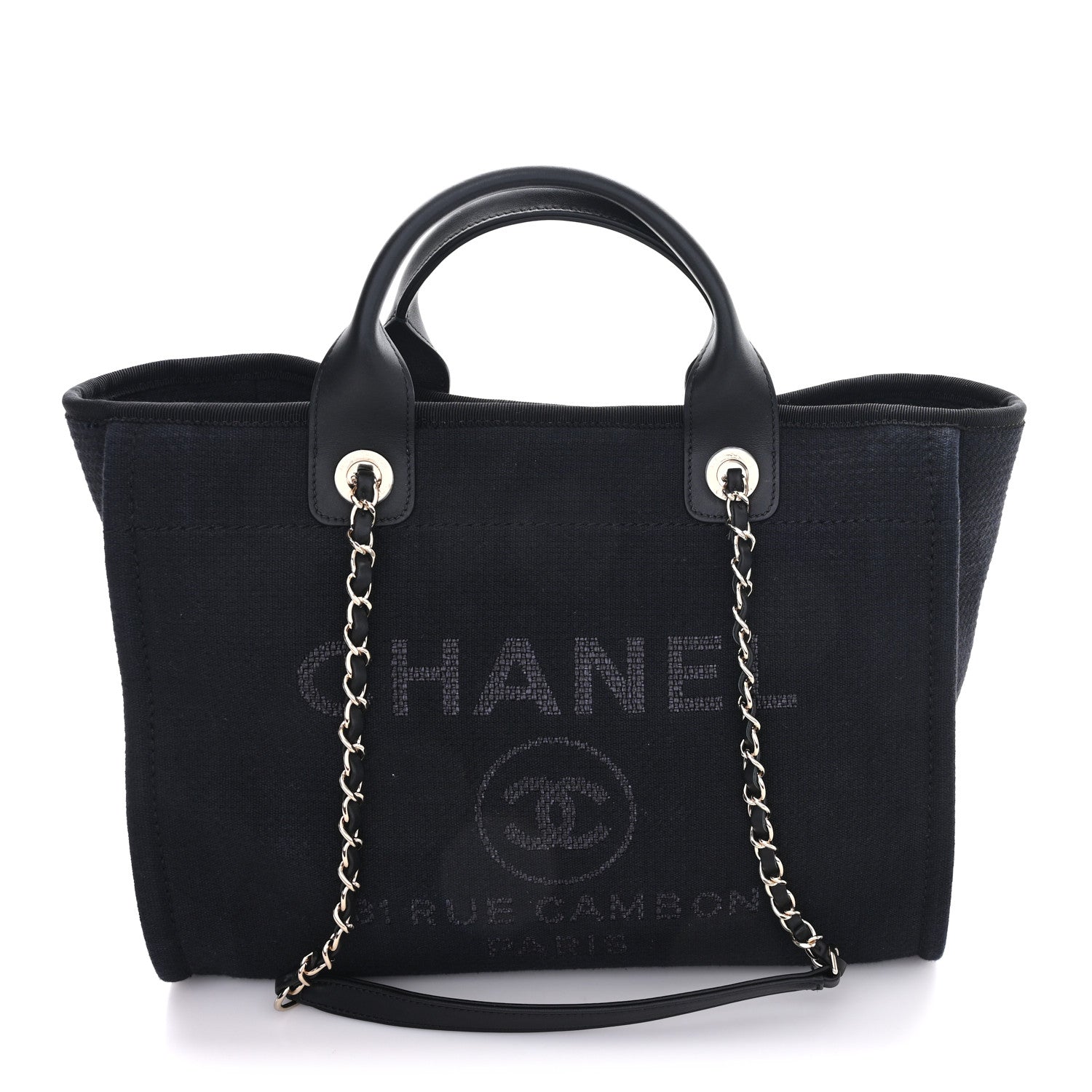 Chanel Mixed Fibers Small Deauville Tote Black 1 of 11