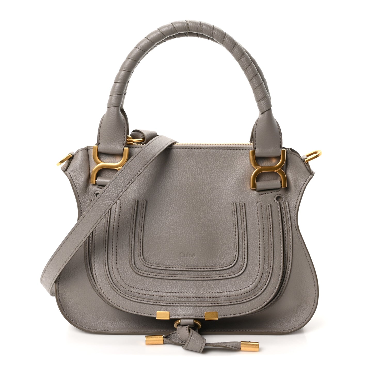 Calfskin Small Marcie Satchel Cashmere Grey