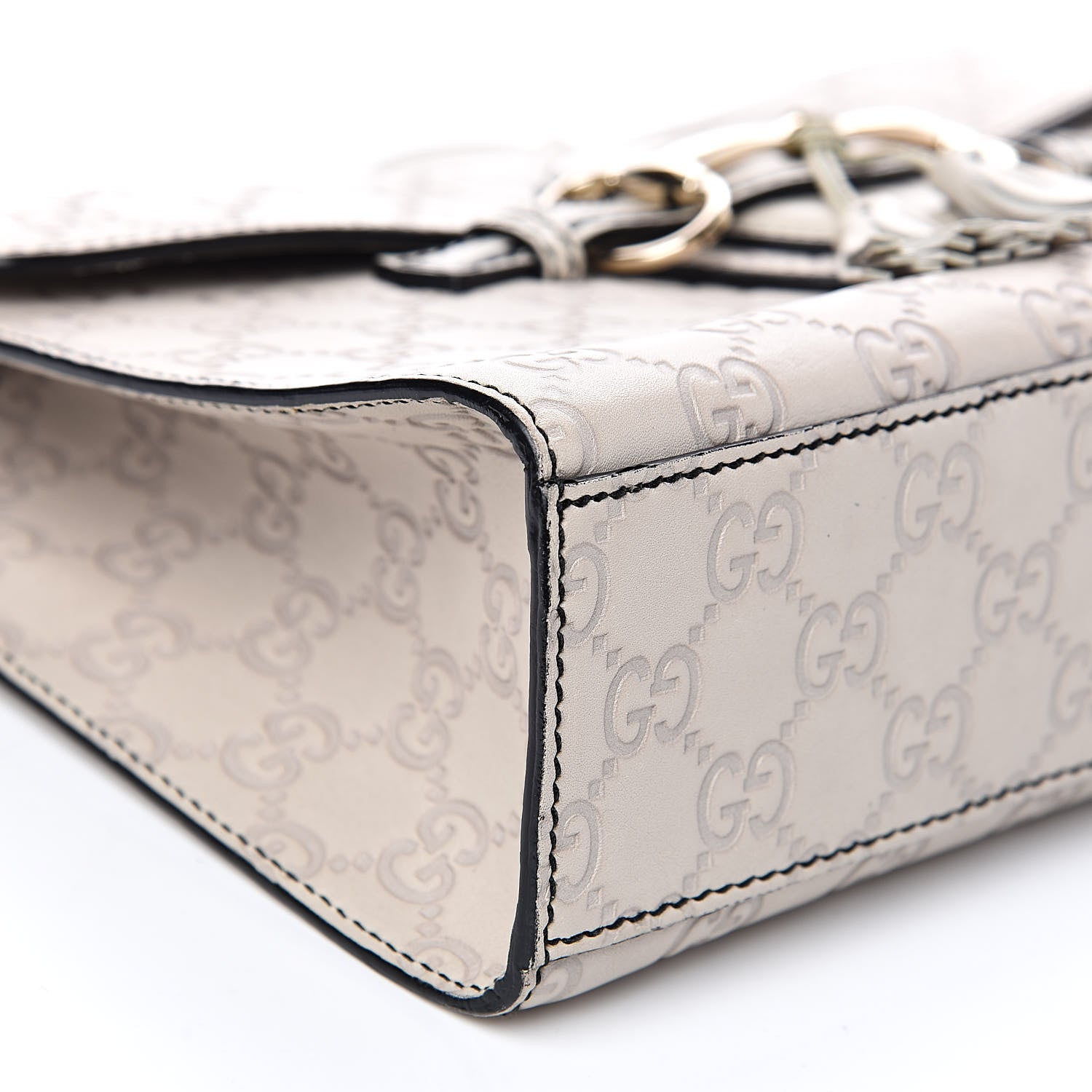 Gucci Guccissima Signature Medium Emily Chain Shoulder Bag Mystic White 10 of 17