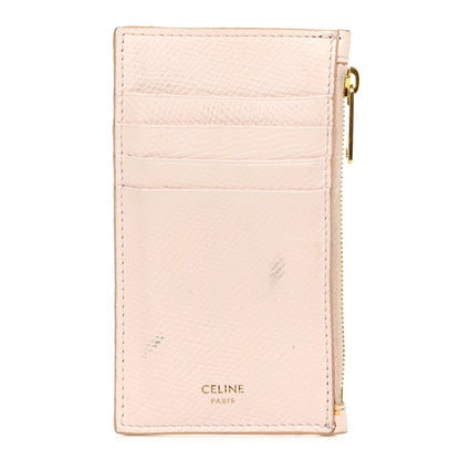 Celine Grained Calfskin Zipped Card Holder Pink 1 of 12