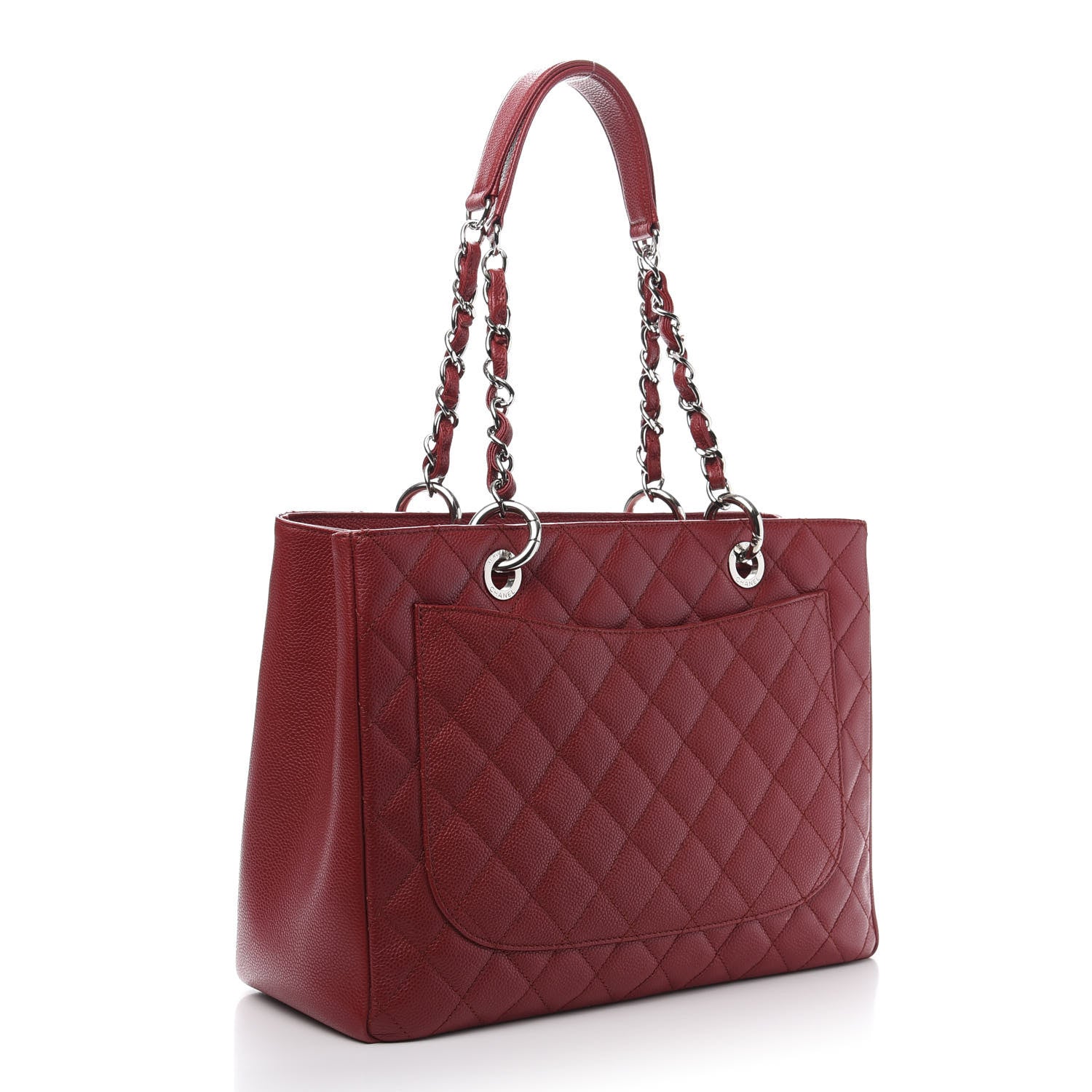 Chanel Caviar Quilted Grand Shopping Tote GST Red 3 of 12