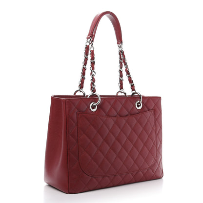 Chanel Caviar Quilted Grand Shopping Tote GST Red 3 of 12