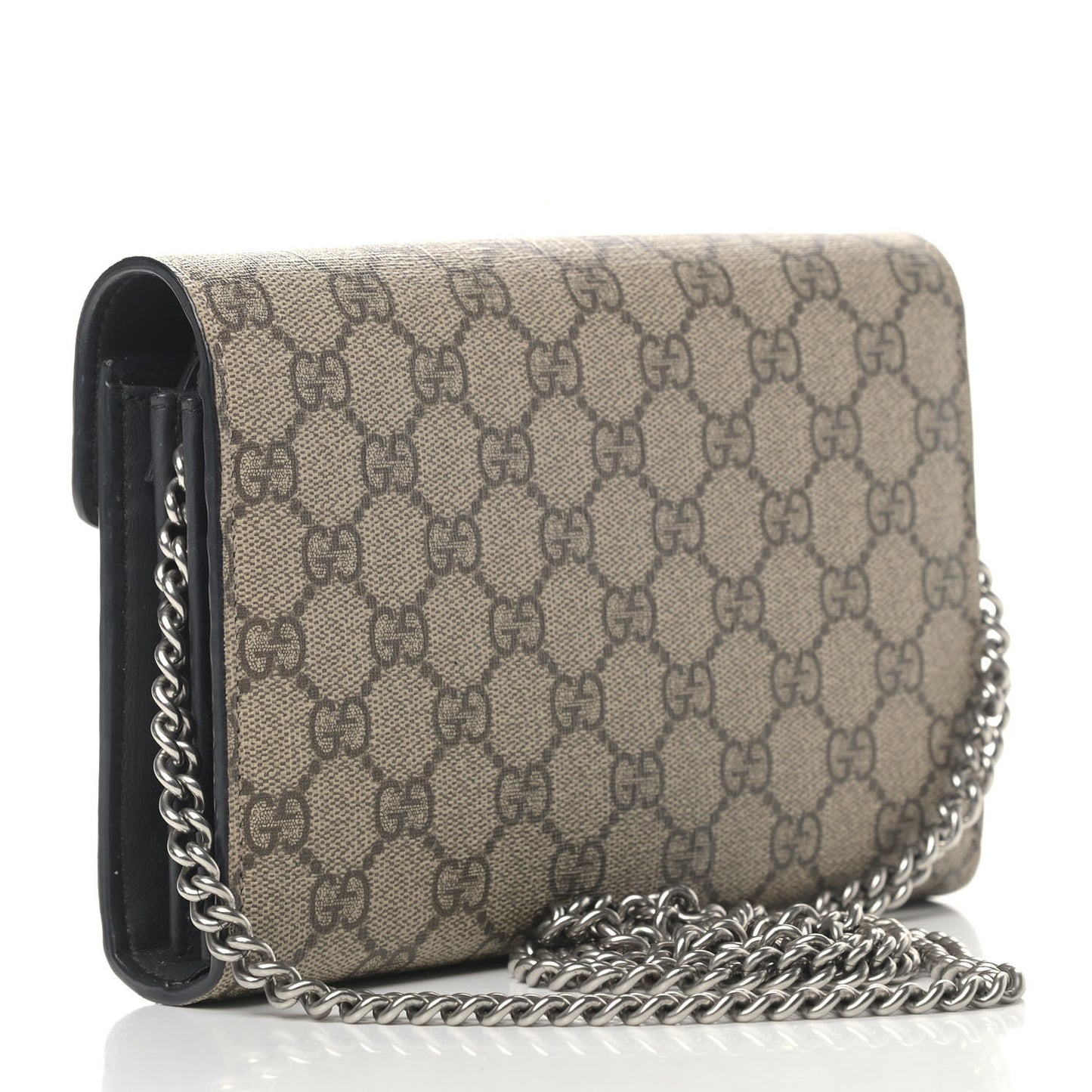 GG Supreme Monogram Mini Dionysus Chain Wallet Beige Black