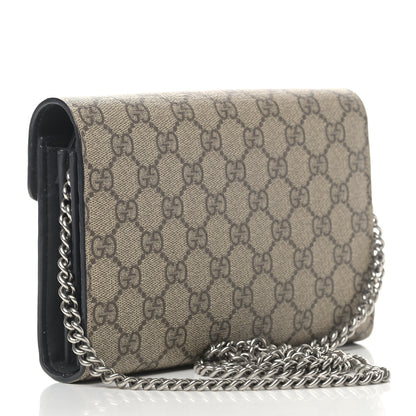 Gucci GG Supreme Monogram Mini Dionysus Chain Wallet Beige Black 2 of 6