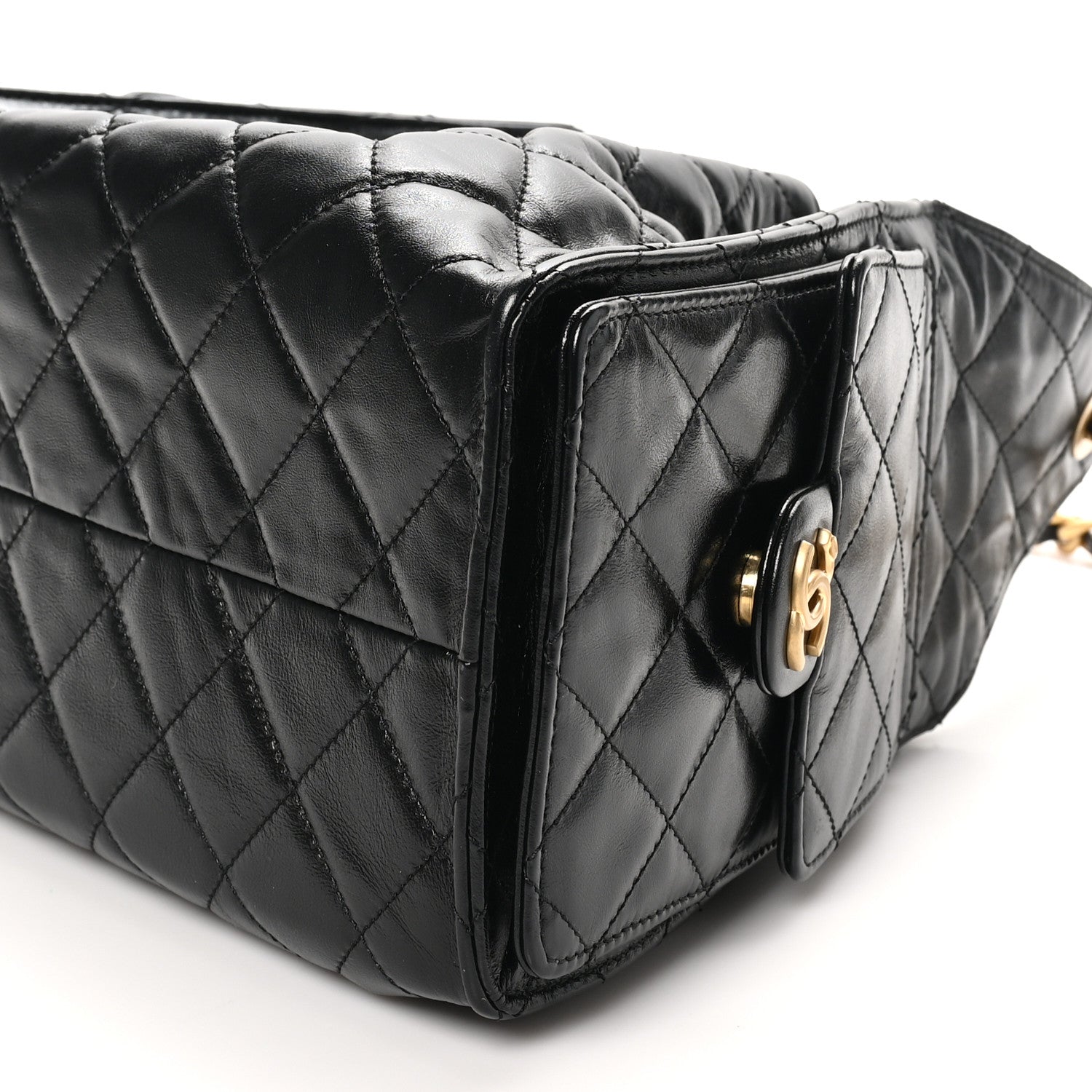 Chanel Shiny Calfskin Quilted Small Chanel 25 Handbag Black 10 of 10