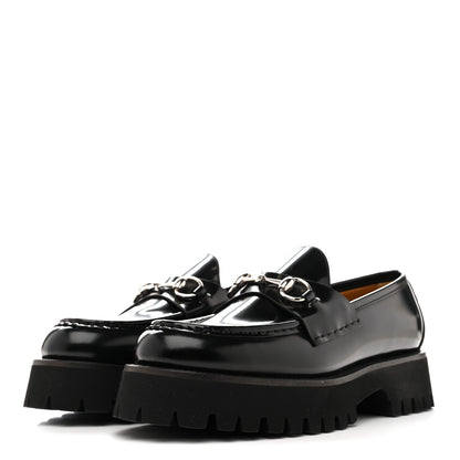 Gucci Cordovan Lux Womens Horsebit 45mm Platform Loafers 39.5 Black 4 of 10