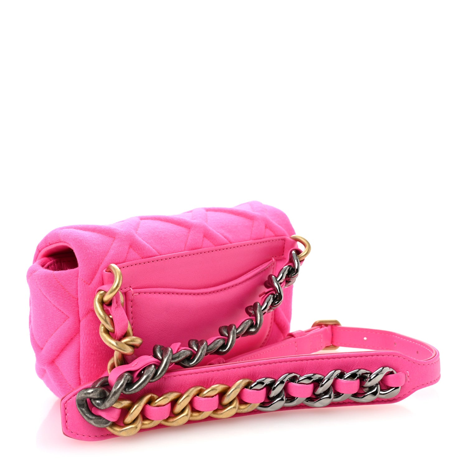 Chanel Jersey Quilted Chanel 19 Waist Bag Pink 3 of 10