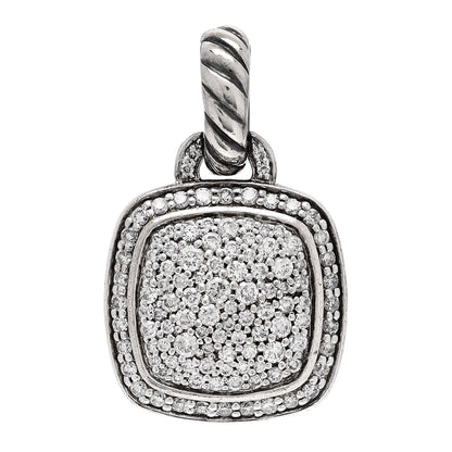 David Yurman Sterling Silver Diamond 11mm Albion Enhancer Pendant 1 of 4