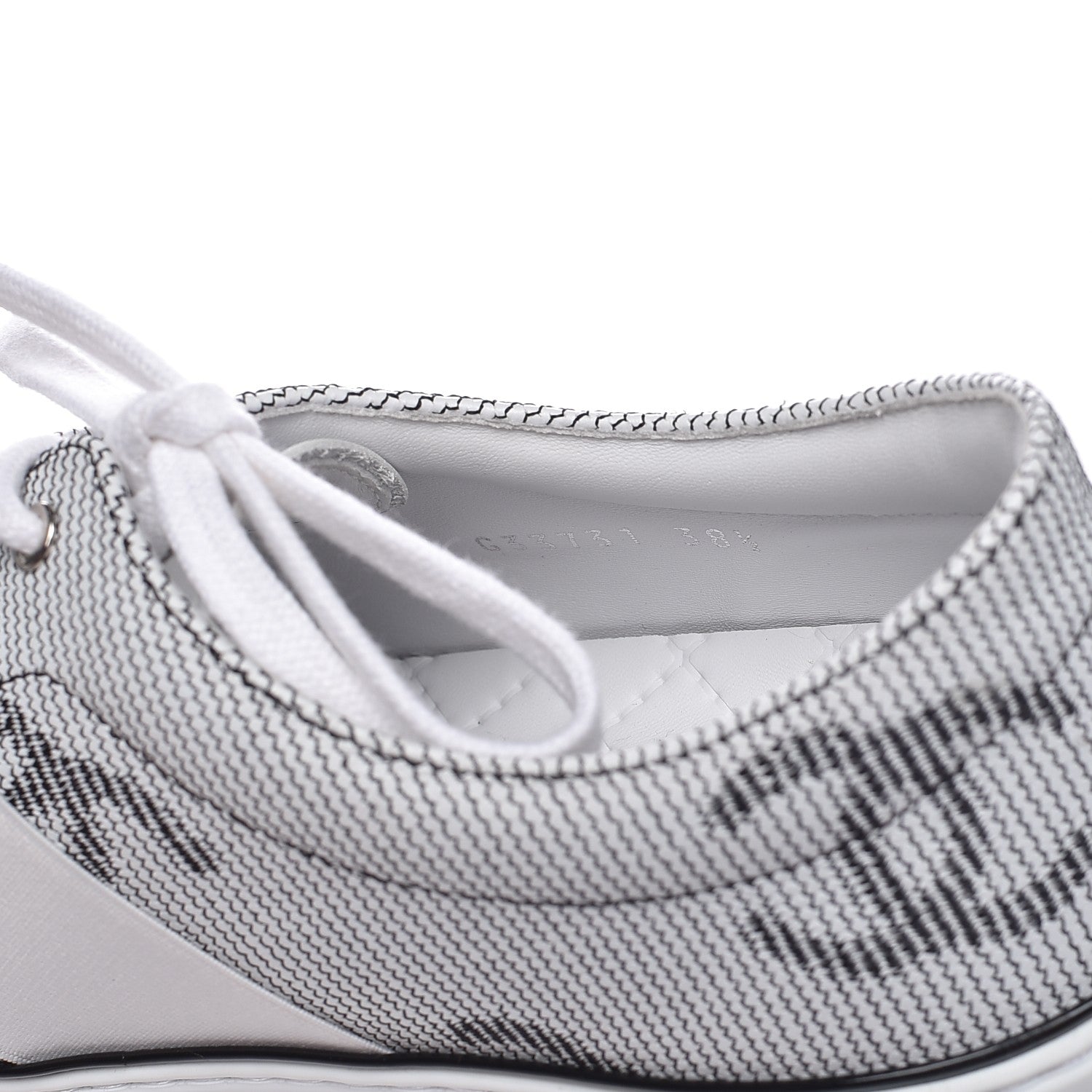 Chanel Embroidered Calfskin CC Sneakers 38.5 Black White 9 of 11