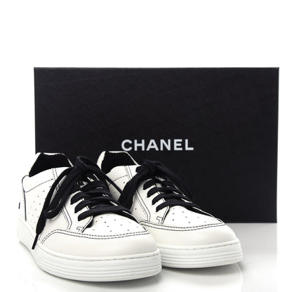 Chanel Calfskin Womens Logo Sneakers 41 Black White 11 of 11