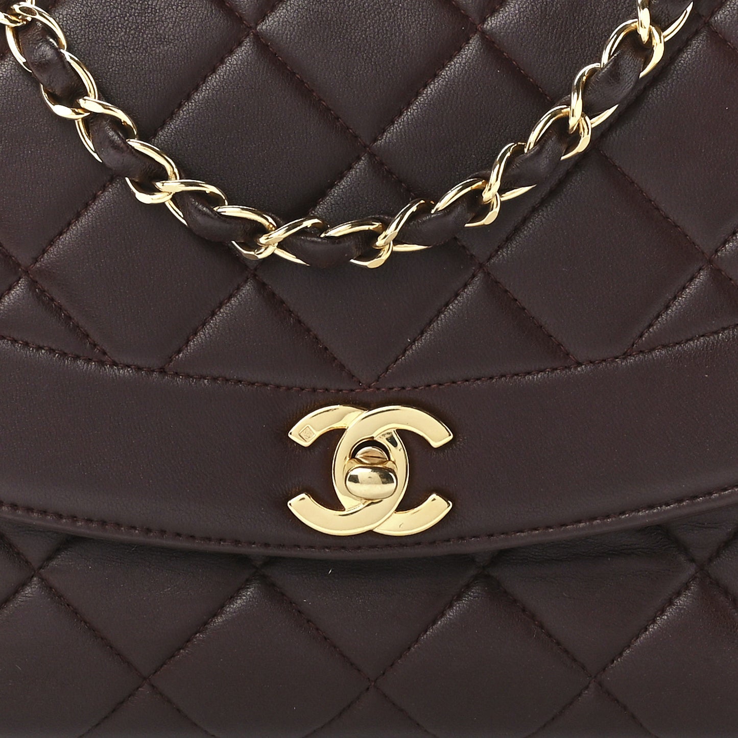 Lambskin Quilted Medium Single Flap Burgundy