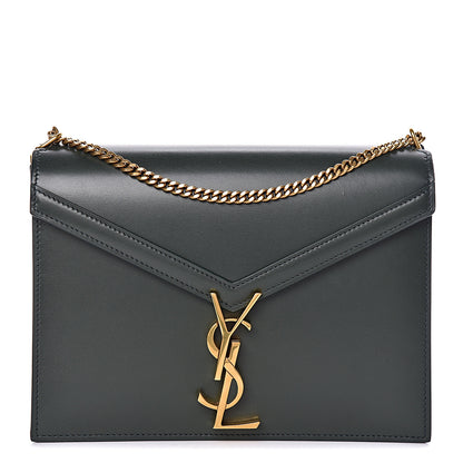 Saint Laurent Smooth Calfskin Monogram Cassandra Clasp Bag Dark Green 1 of 10