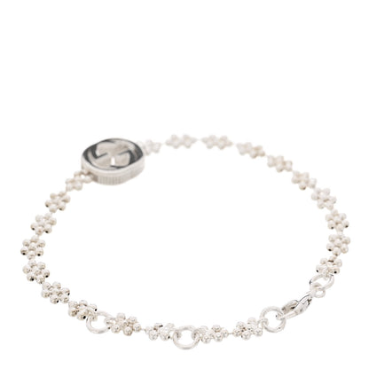 Gucci Sterling Silver Interlocking GG Beaded Flower Bracelet 2 of 3