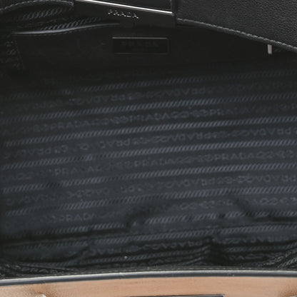 Prada Glace Calf Large Twin Pocket Tote Naturale Black 8 of 12