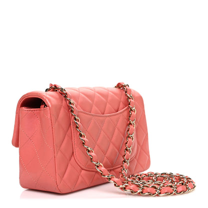 Chanel Iridescent Lambskin Quilted Mini Rectangular Flap Pink 3 of 10
