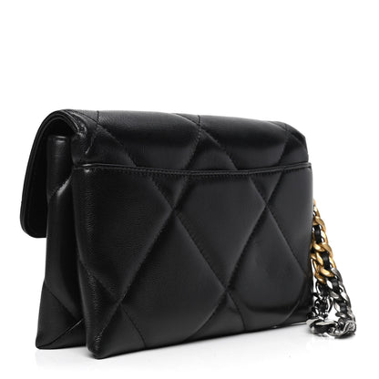 Chanel Lambskin Quilted Chanel 19 Flap Clutch Black 2 of 4