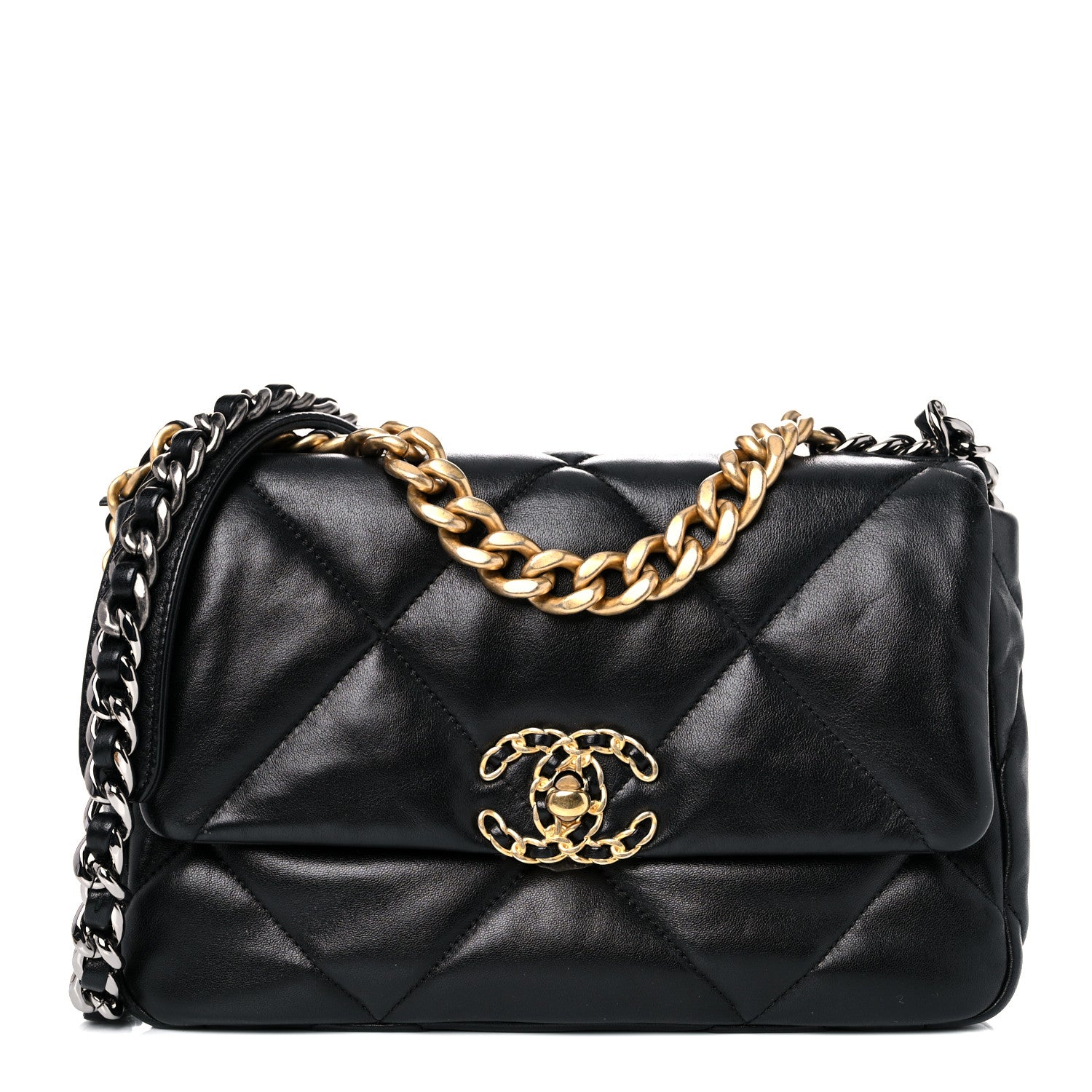 Chanel Lambskin Quilted Medium Chanel 19 Flap Black 1 of 12