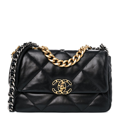Chanel Lambskin Quilted Medium Chanel 19 Flap Black 1 of 12