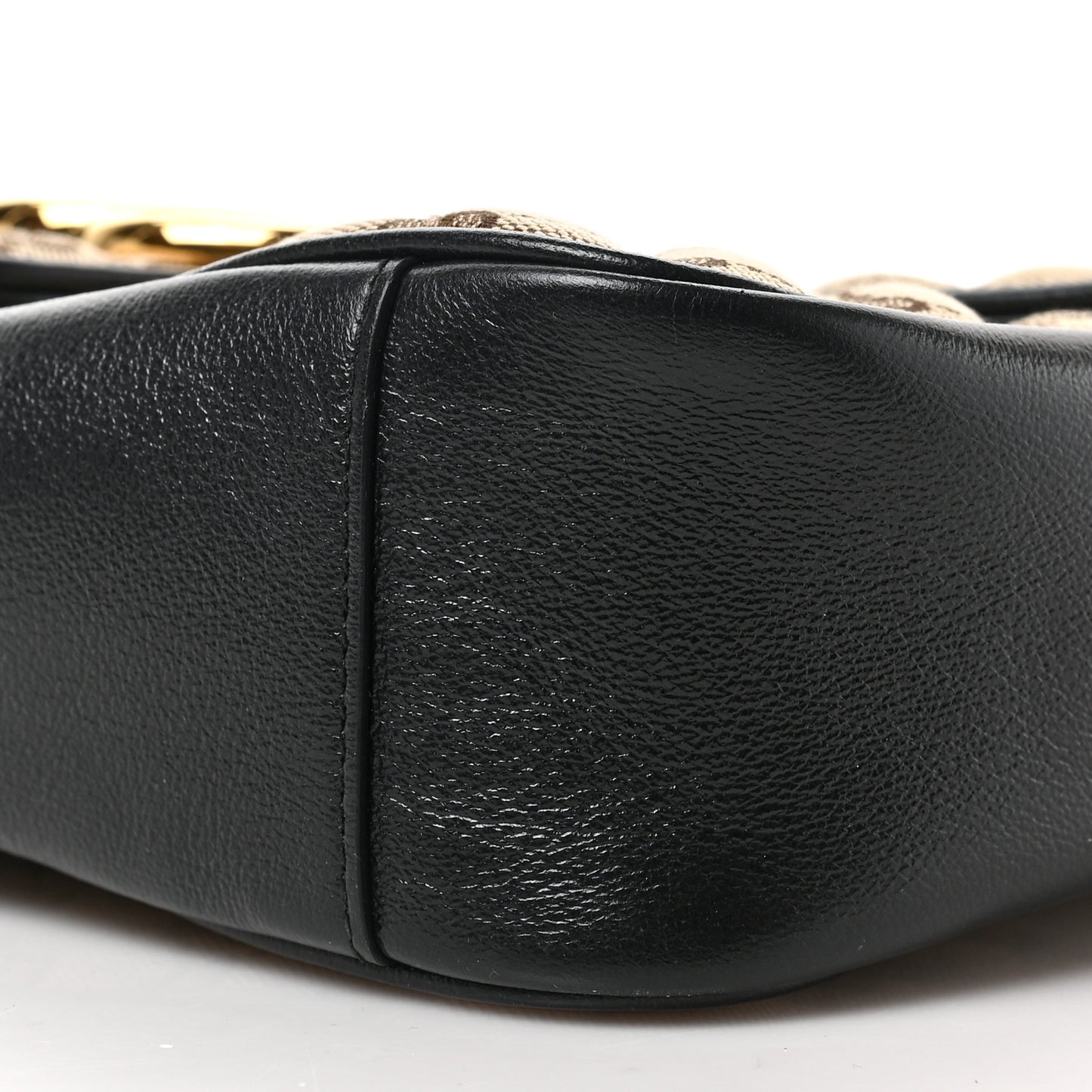 Monogram Azalea Calfskin Matelasse Diagonal Medium GG Marmont Shoulder Bag Beige Ebony Black